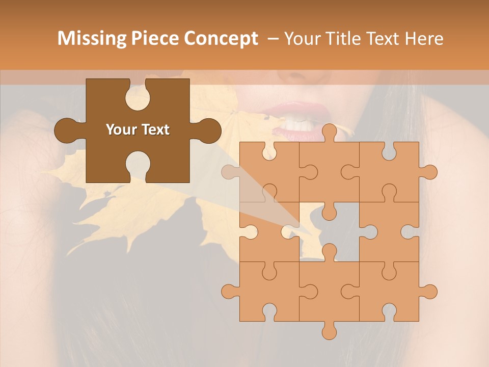 Brunette Pose Posing PowerPoint Template