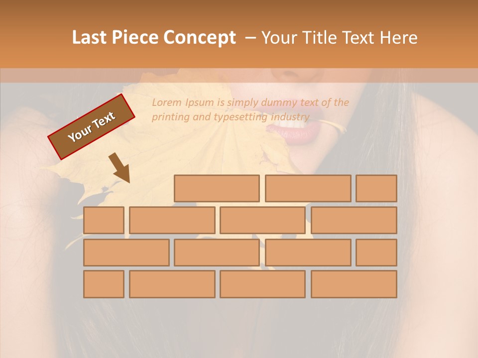 Brunette Pose Posing PowerPoint Template