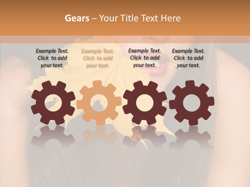 Brunette Pose Posing PowerPoint Template