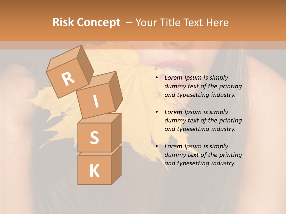 Brunette Pose Posing PowerPoint Template