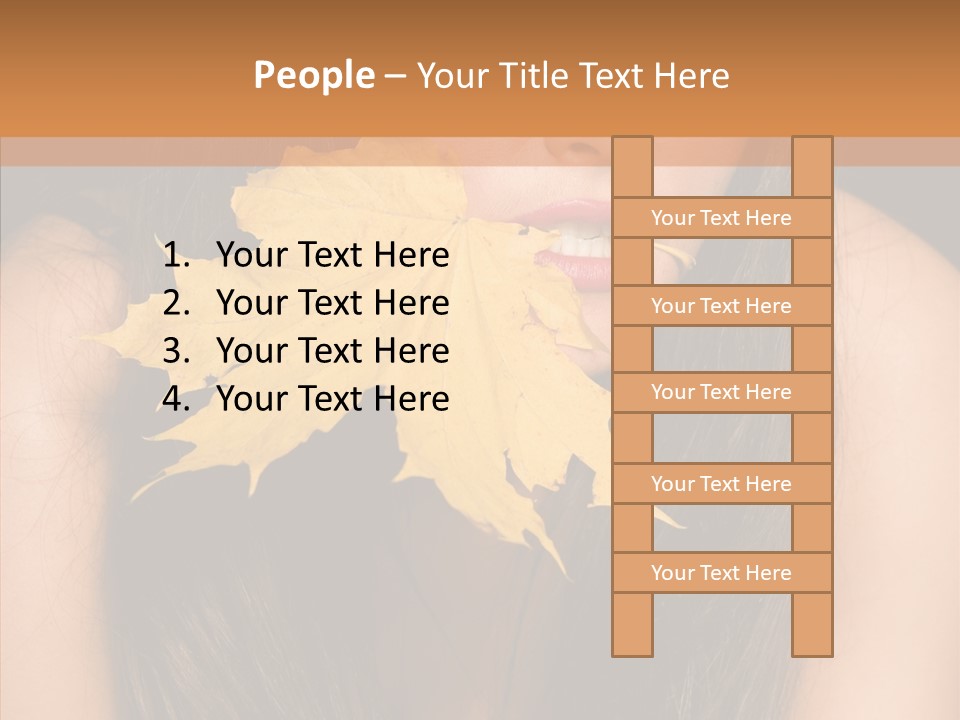 Brunette Pose Posing PowerPoint Template