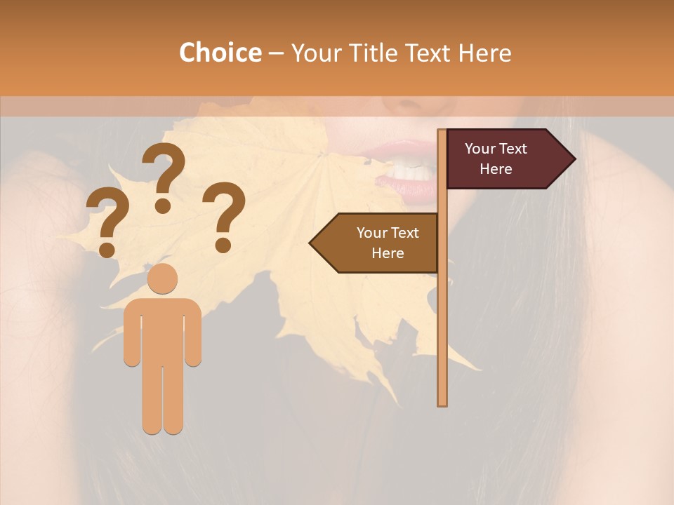 Brunette Pose Posing PowerPoint Template