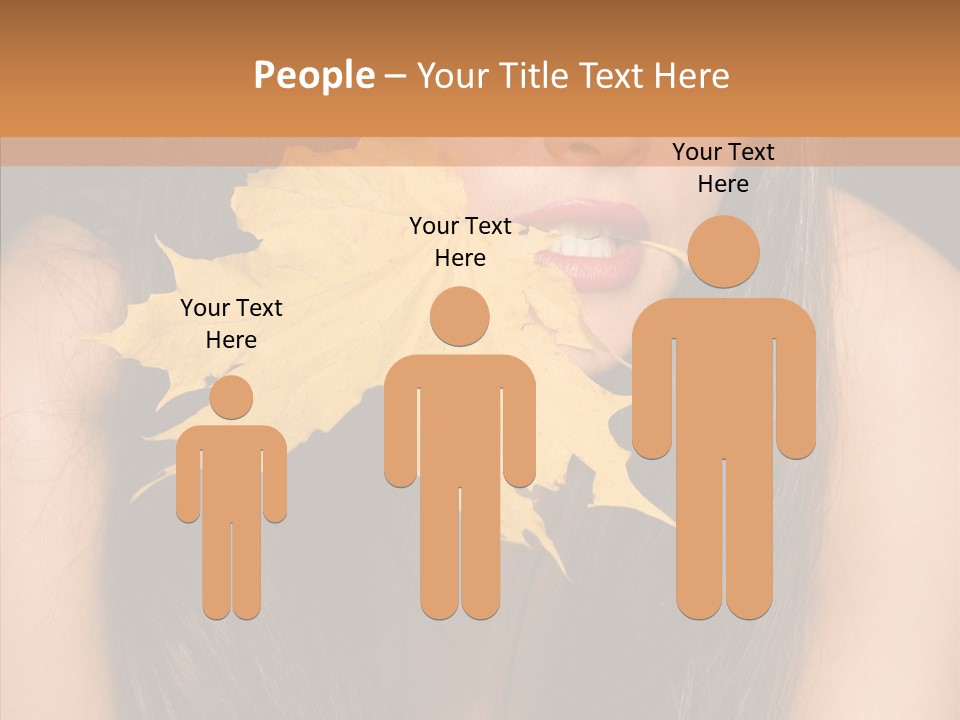 Brunette Pose Posing PowerPoint Template