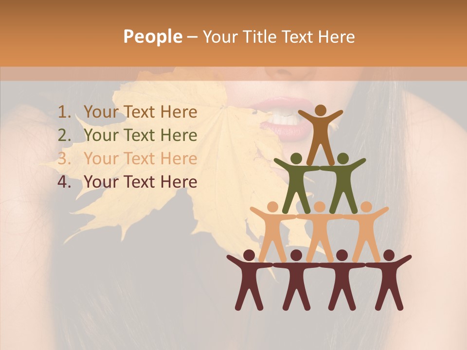 Brunette Pose Posing PowerPoint Template