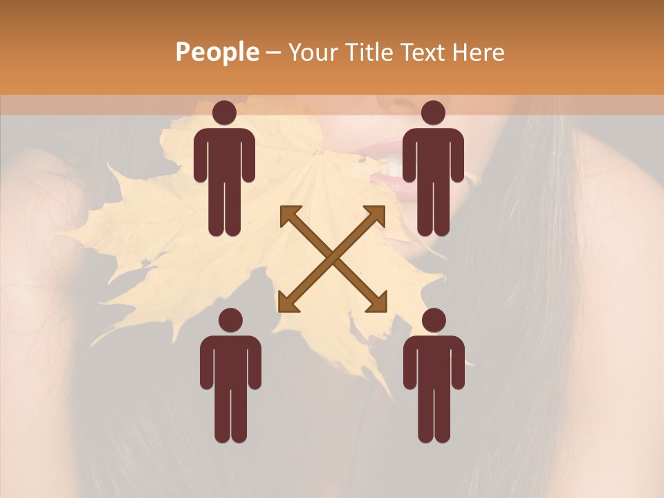 Brunette Pose Posing PowerPoint Template