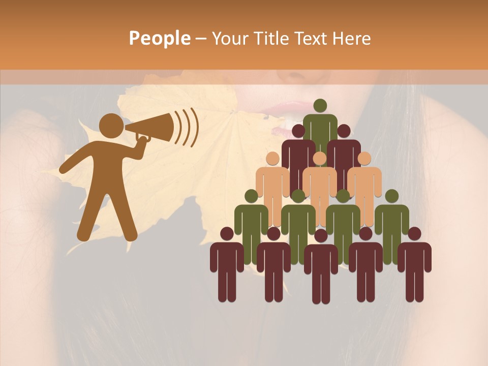 Brunette Pose Posing PowerPoint Template