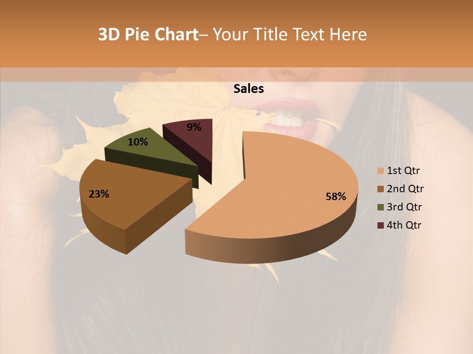 Brunette Pose Posing PowerPoint Template