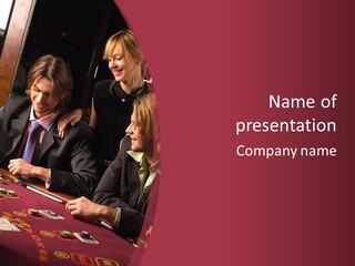 Night Women Croupiers PowerPoint Template