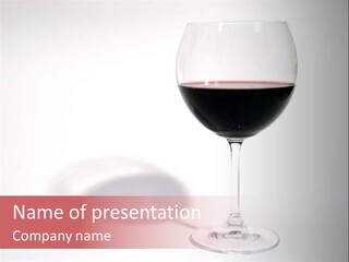 Red Wineglass Romance PowerPoint Template