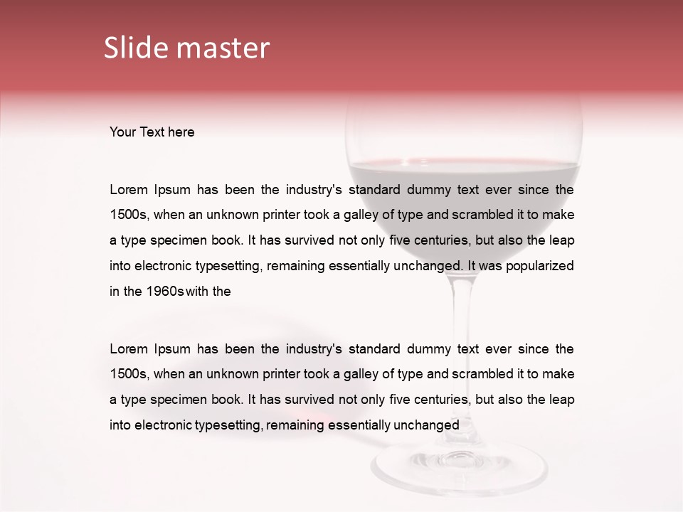 Red Wineglass Romance PowerPoint Template