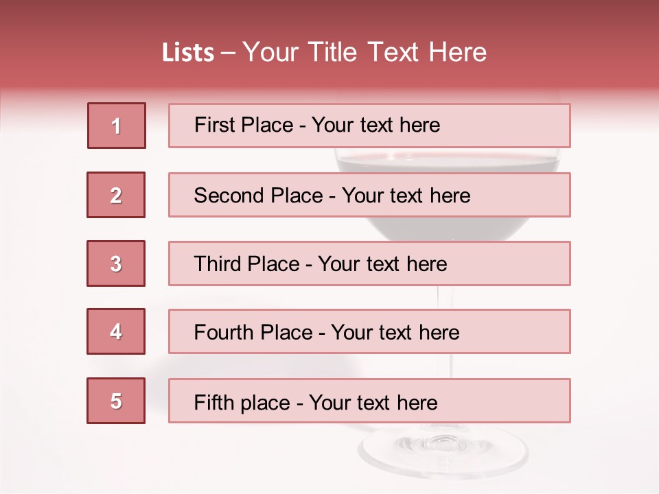 Red Wineglass Romance PowerPoint Template