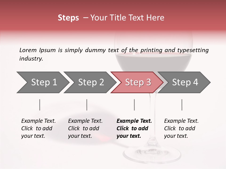 Red Wineglass Romance PowerPoint Template