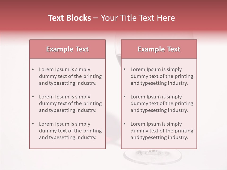 Red Wineglass Romance PowerPoint Template