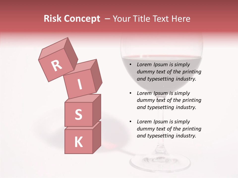 Red Wineglass Romance PowerPoint Template