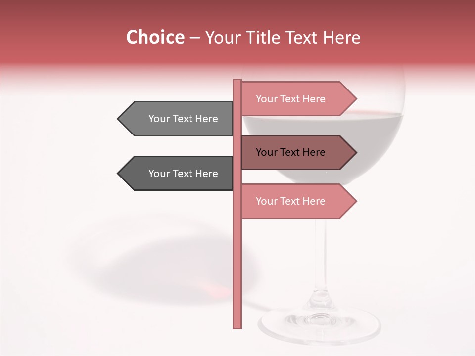 Red Wineglass Romance PowerPoint Template