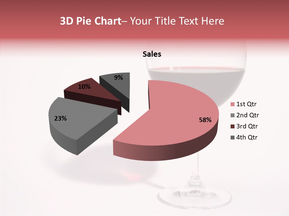Red Wineglass Romance PowerPoint Template
