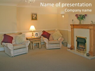 Warmth Furniture Fireplace PowerPoint Template