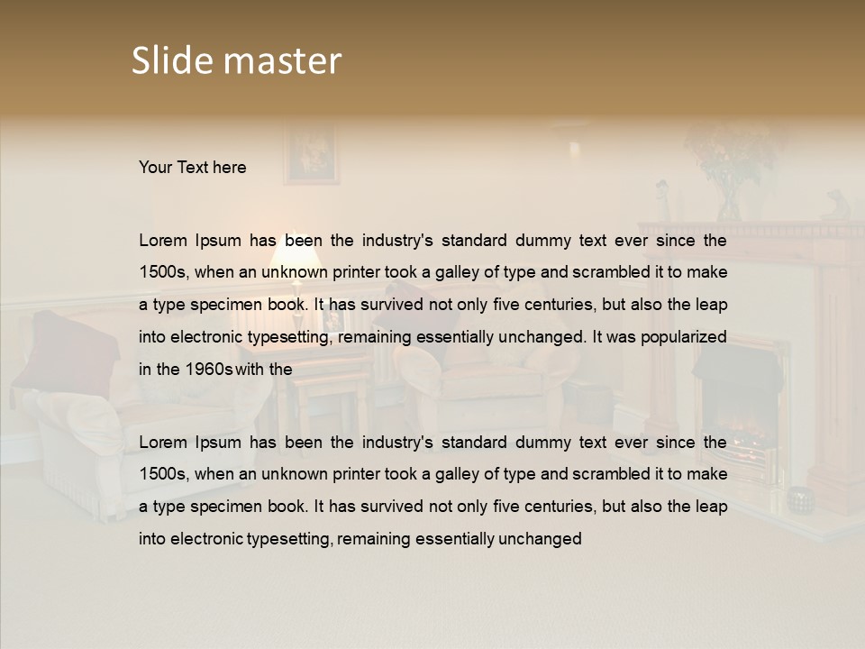 Warmth Furniture Fireplace PowerPoint Template