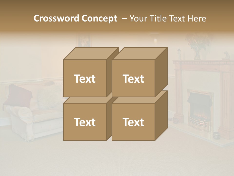 Warmth Furniture Fireplace PowerPoint Template