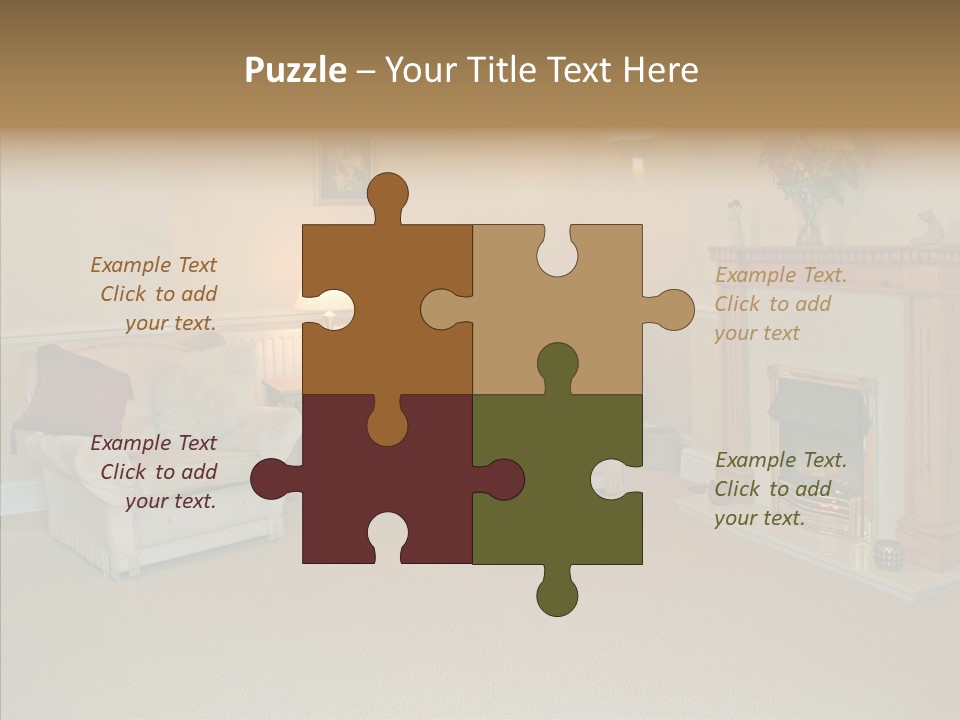 Warmth Furniture Fireplace PowerPoint Template