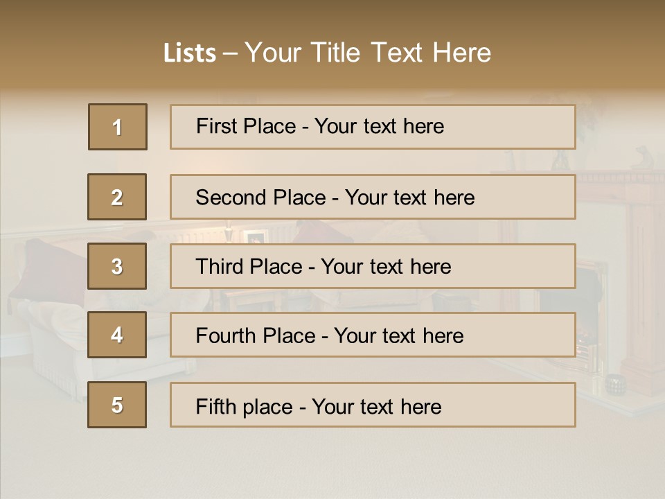 Warmth Furniture Fireplace PowerPoint Template