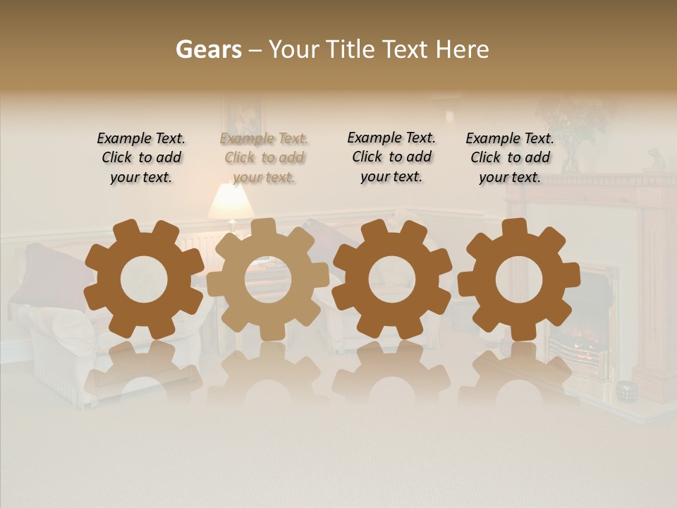 Warmth Furniture Fireplace PowerPoint Template