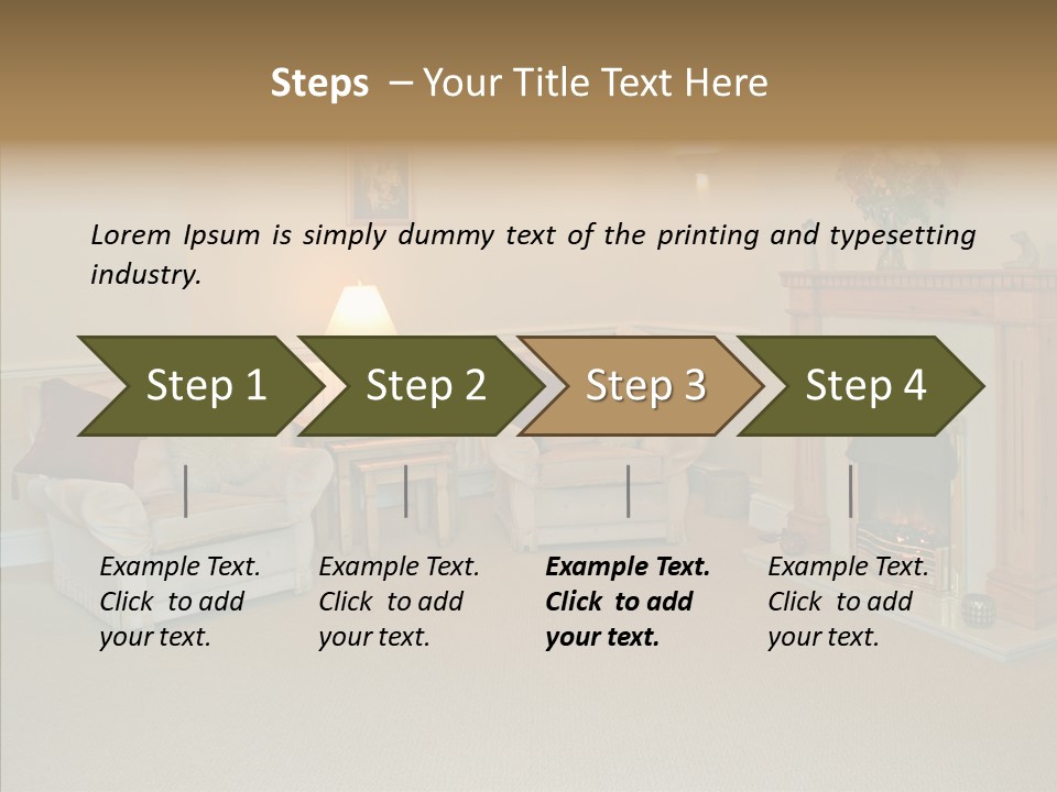Warmth Furniture Fireplace PowerPoint Template