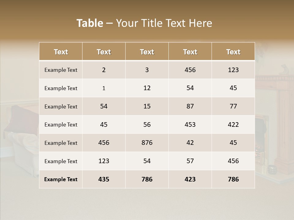Warmth Furniture Fireplace PowerPoint Template