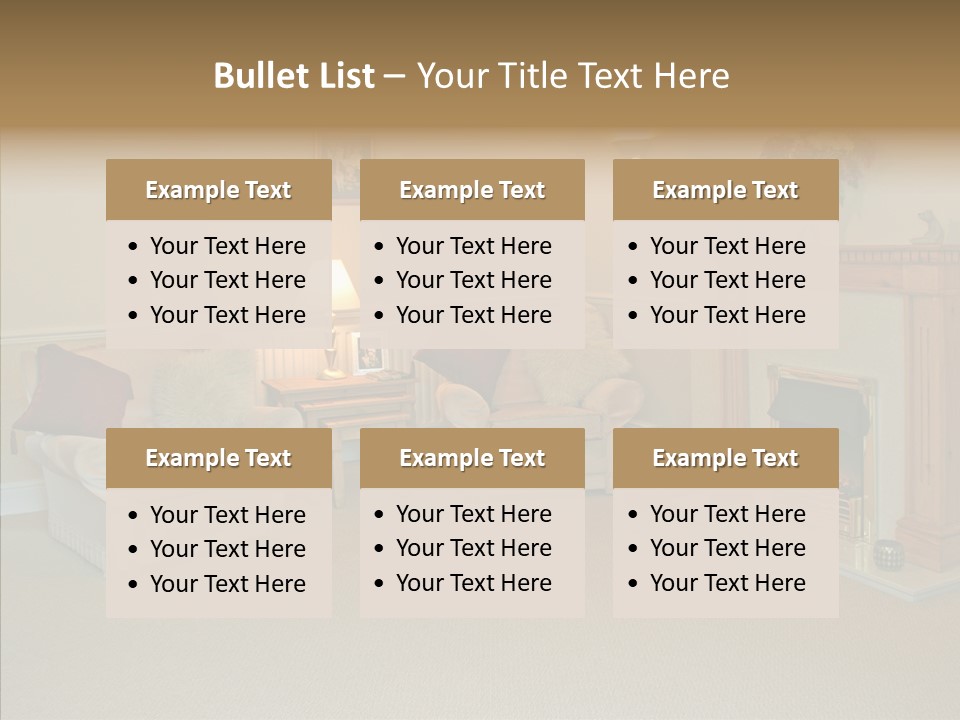 Warmth Furniture Fireplace PowerPoint Template