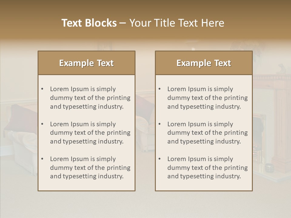 Warmth Furniture Fireplace PowerPoint Template