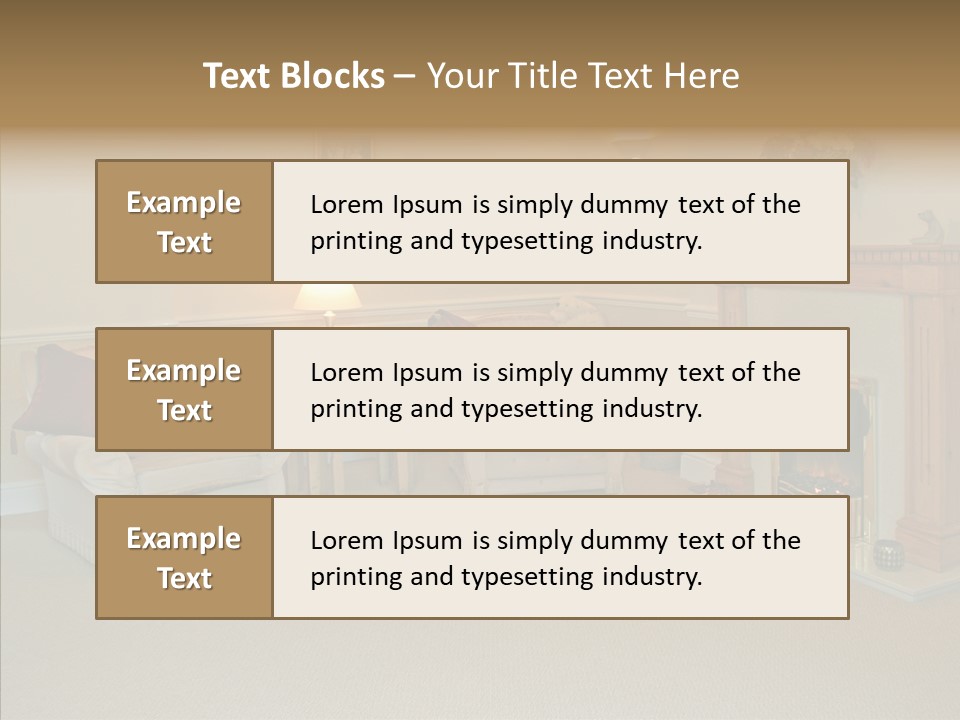 Warmth Furniture Fireplace PowerPoint Template