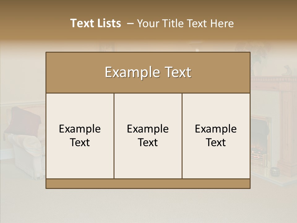 Warmth Furniture Fireplace PowerPoint Template