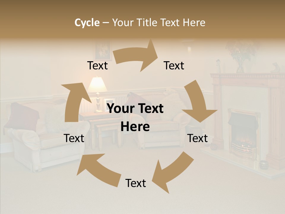 Warmth Furniture Fireplace PowerPoint Template