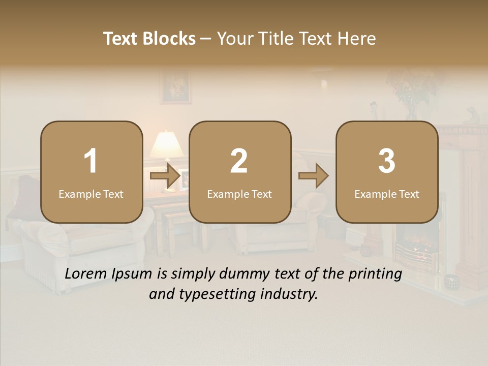 Warmth Furniture Fireplace PowerPoint Template