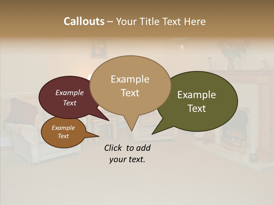 Warmth Furniture Fireplace PowerPoint Template