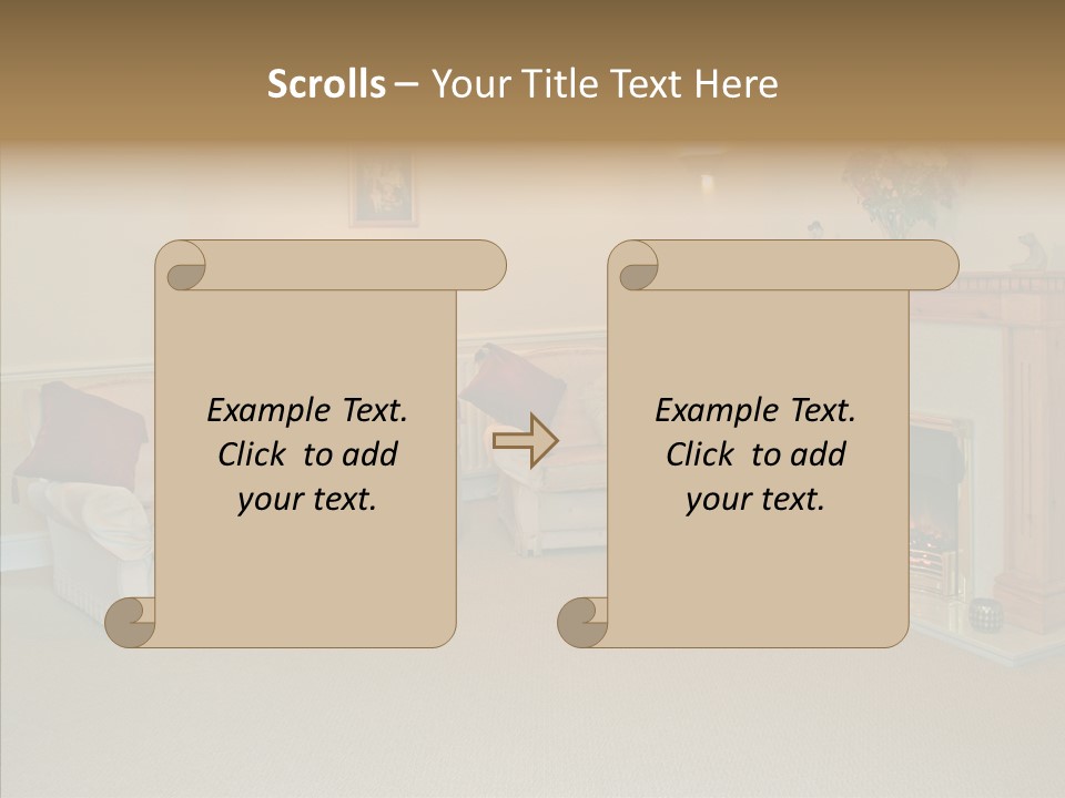Warmth Furniture Fireplace PowerPoint Template