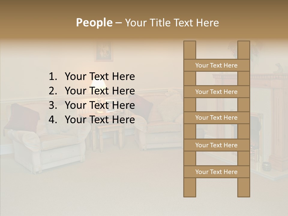 Warmth Furniture Fireplace PowerPoint Template