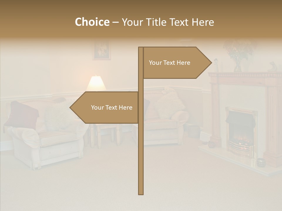 Warmth Furniture Fireplace PowerPoint Template