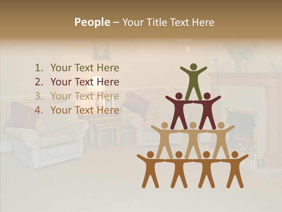 Warmth Furniture Fireplace PowerPoint Template