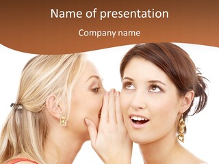 Surprised Whispering Young PowerPoint Template