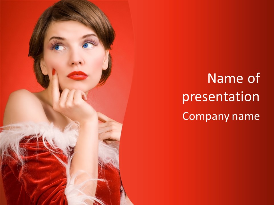 Gift Female Cap PowerPoint Template