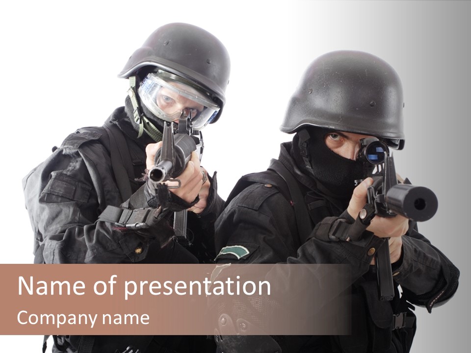 Fighting Male Weapons PowerPoint Template