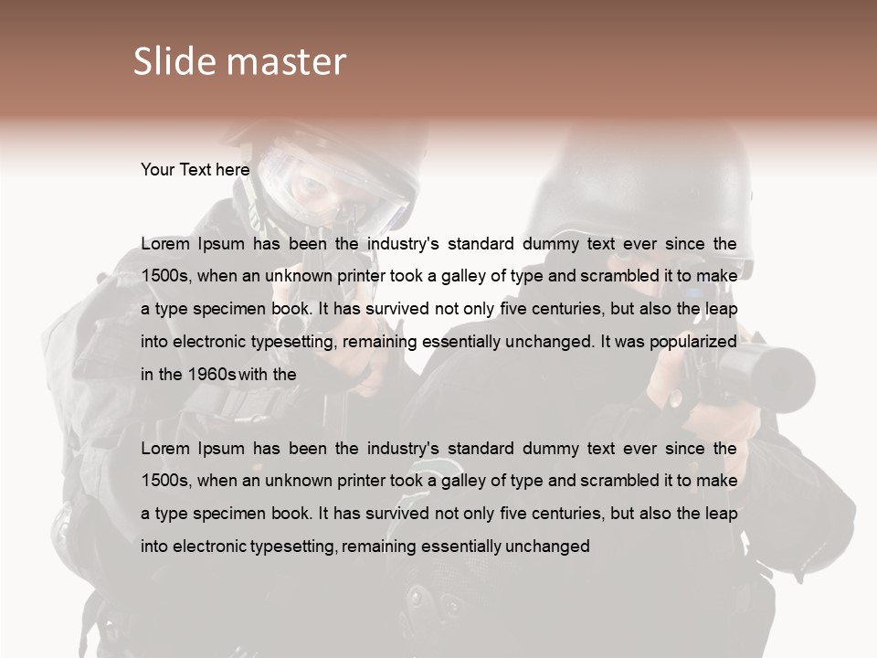 Fighting Male Weapons PowerPoint Template