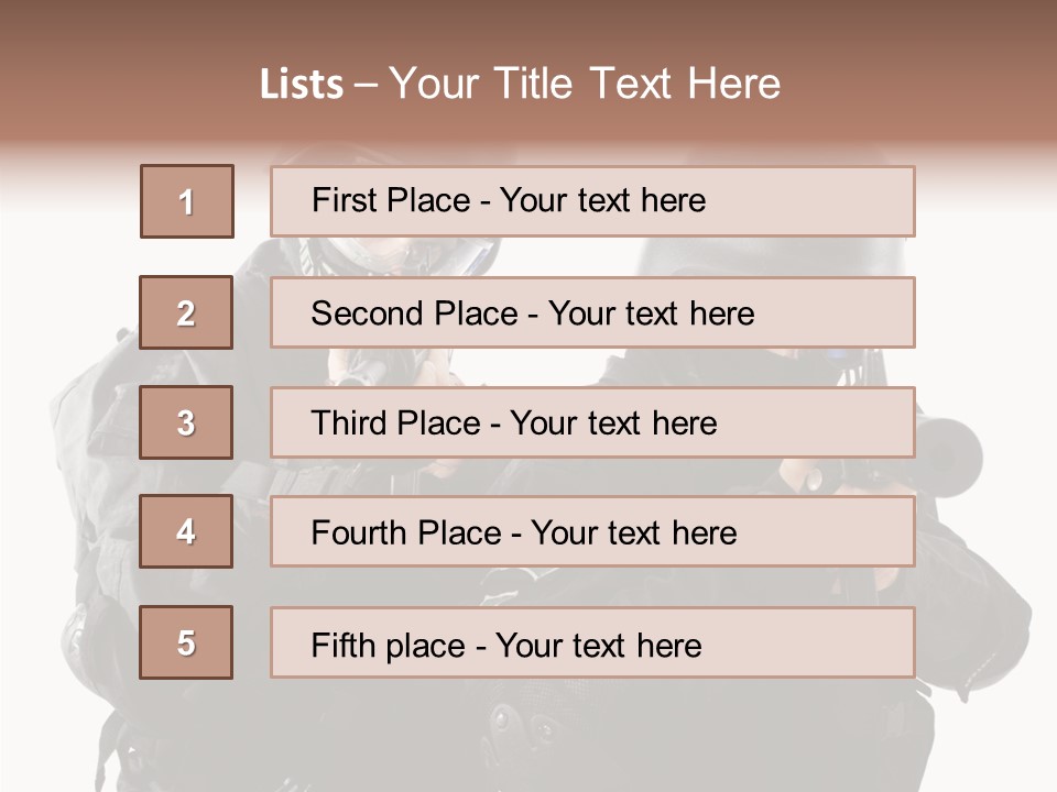 Fighting Male Weapons PowerPoint Template
