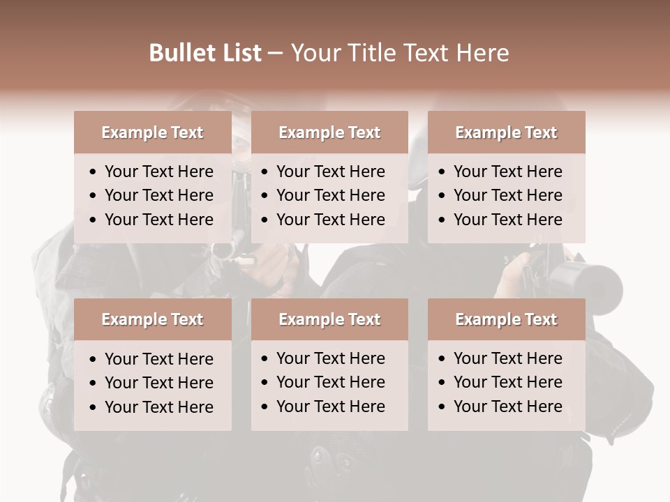 Fighting Male Weapons PowerPoint Template