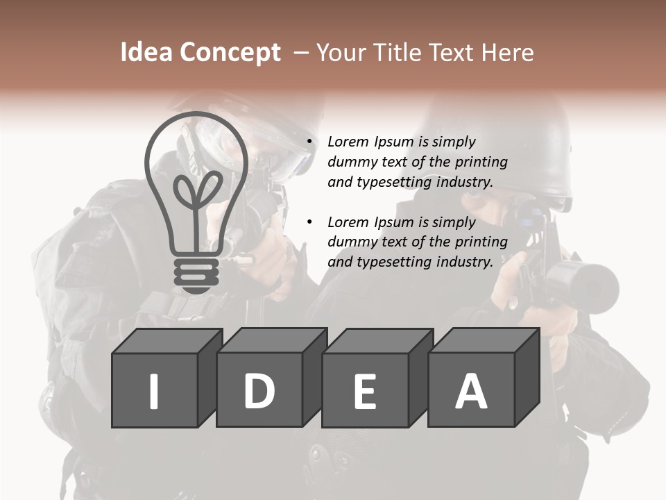 Fighting Male Weapons PowerPoint Template