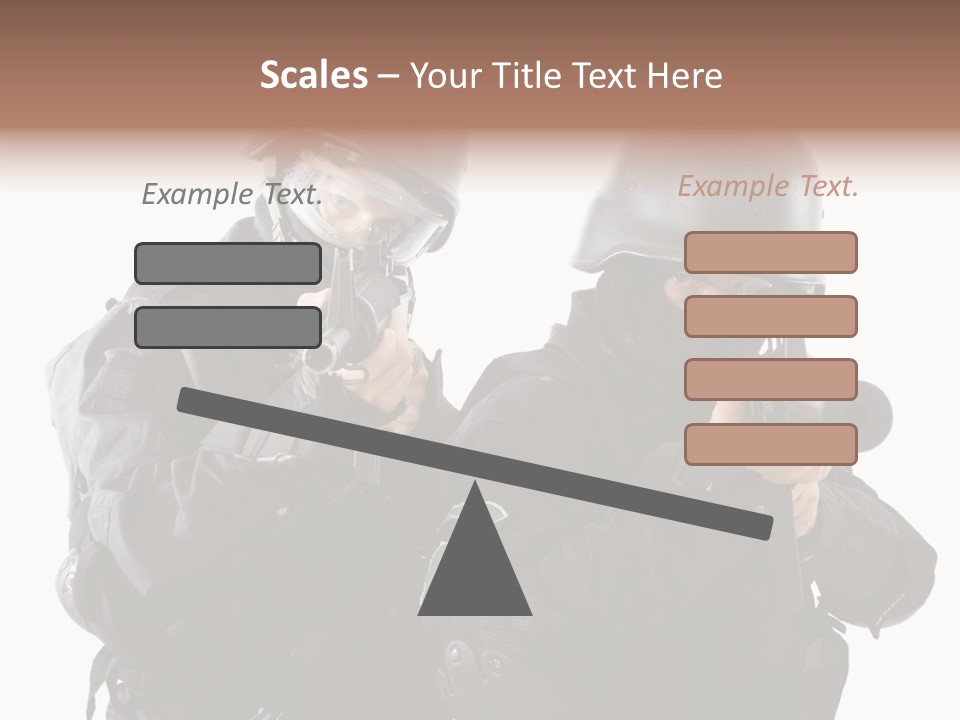 Fighting Male Weapons PowerPoint Template