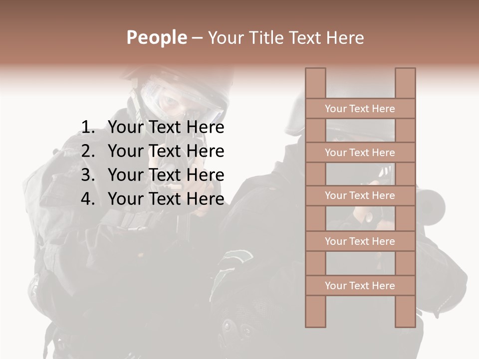 Fighting Male Weapons PowerPoint Template