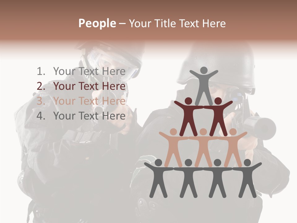 Fighting Male Weapons PowerPoint Template