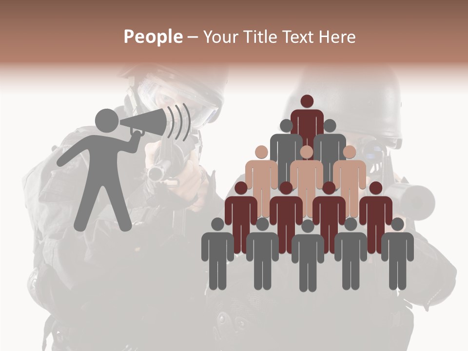 Fighting Male Weapons PowerPoint Template